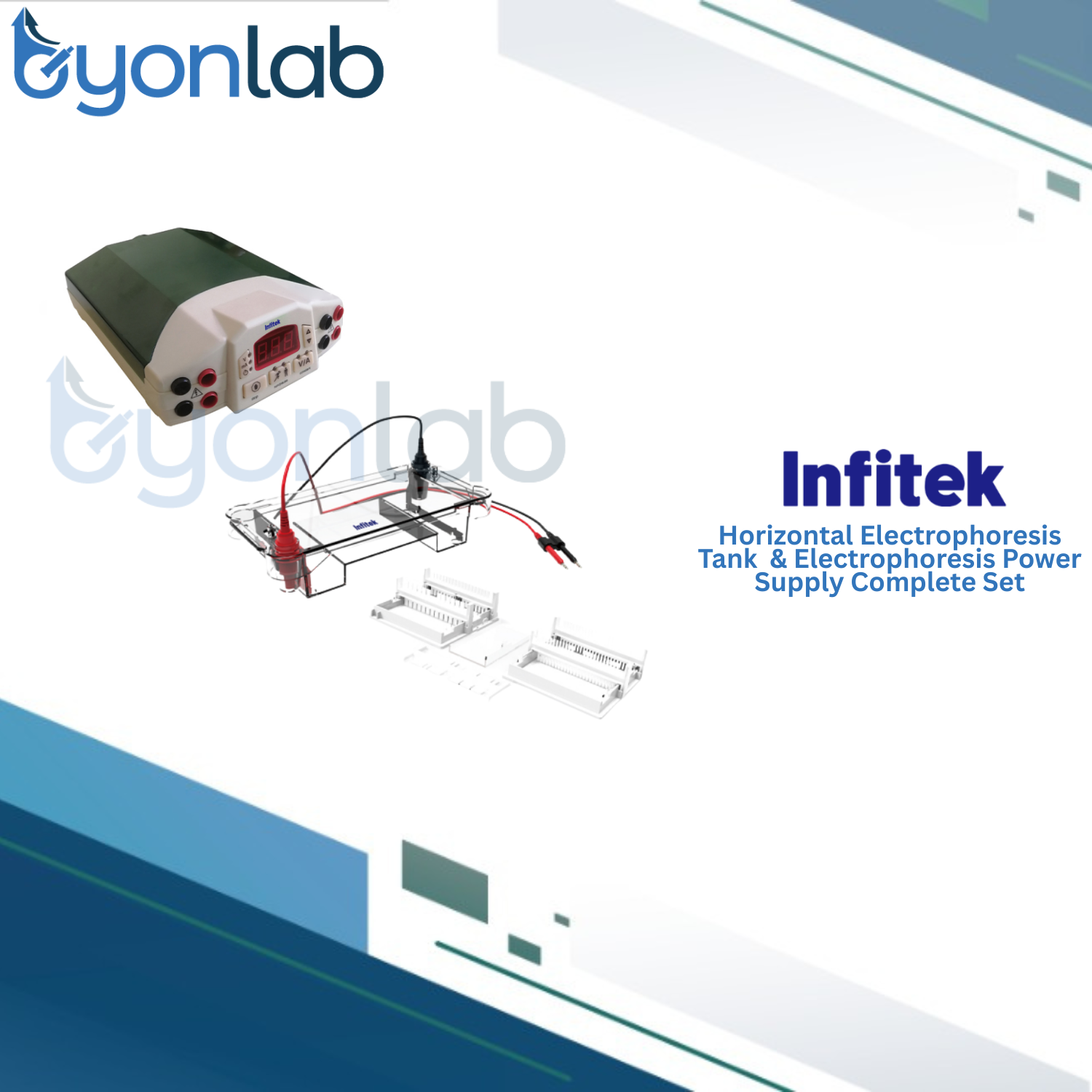 Horizontal Electrophoresis Tank & Electrophoresis Power Supply Complete Set Infitek